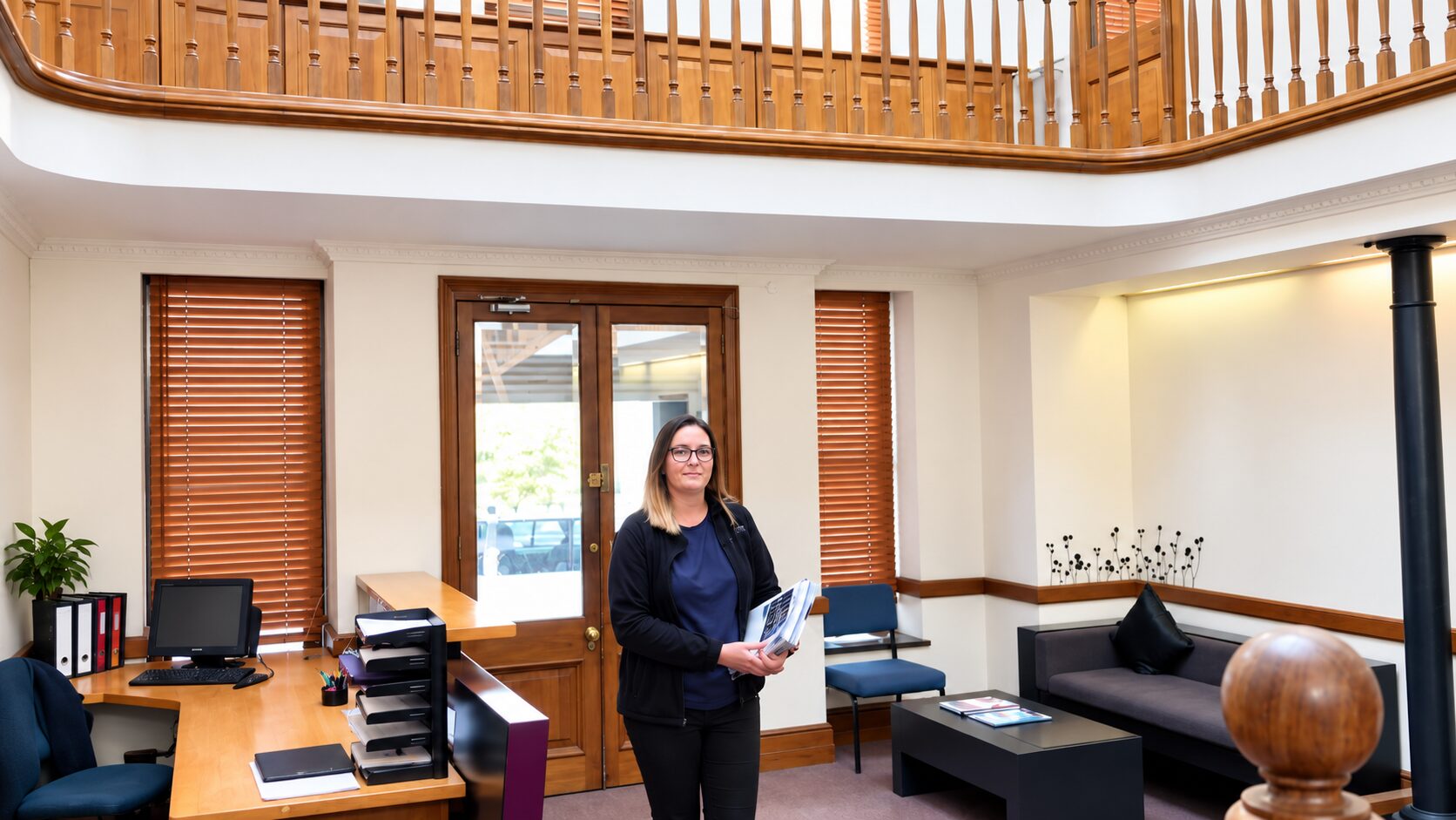 VAC intern inside the offices of a human rights organization in Cape Town.