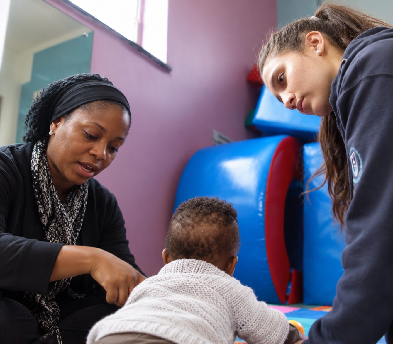 Occupational Therapy intern working with a child during a pediatric placement in Cape Town