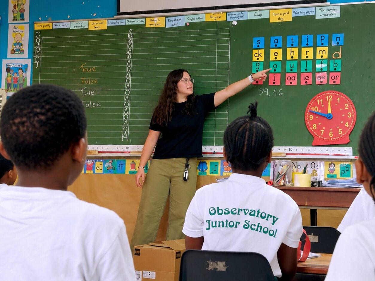 Education and classroom activity in Cape Town.