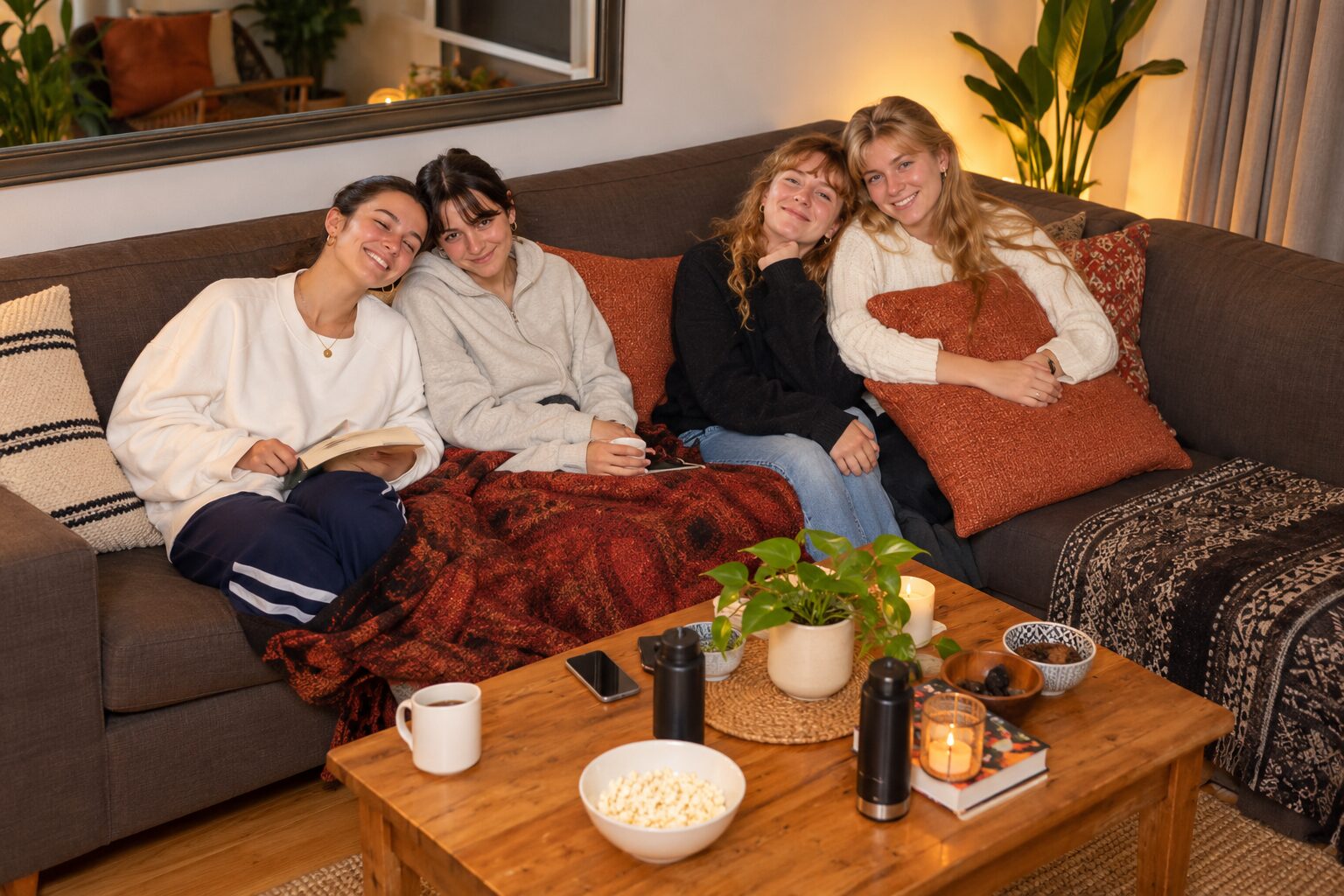 People spending time together in shared program housing.